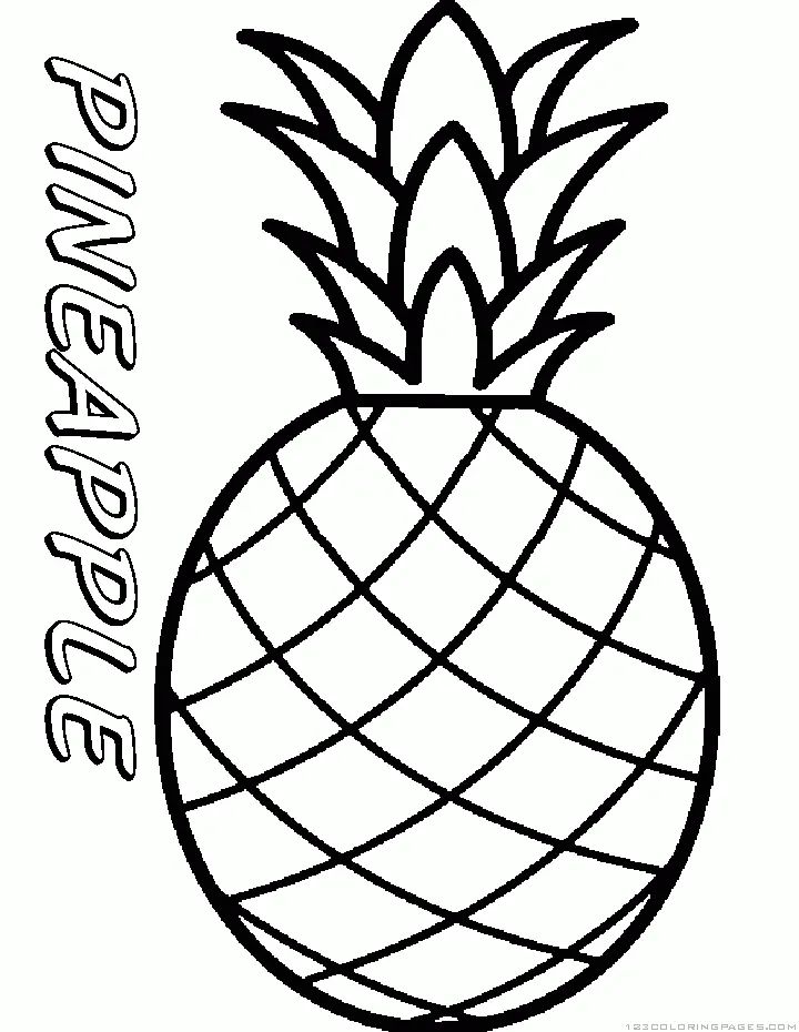 Çocuklar İçin Ananas Boyama Sayfaları 