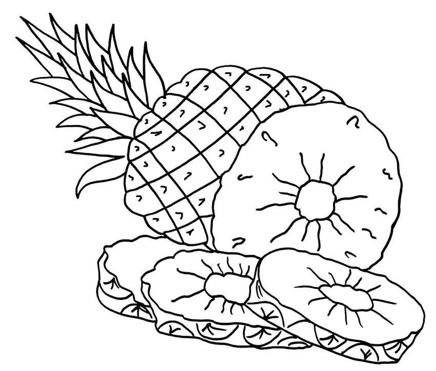 Çocuklar İçin Ananas Boyama Sayfaları 