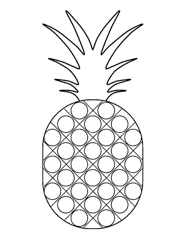Çocuklar İçin Ananas Boyama Sayfaları 