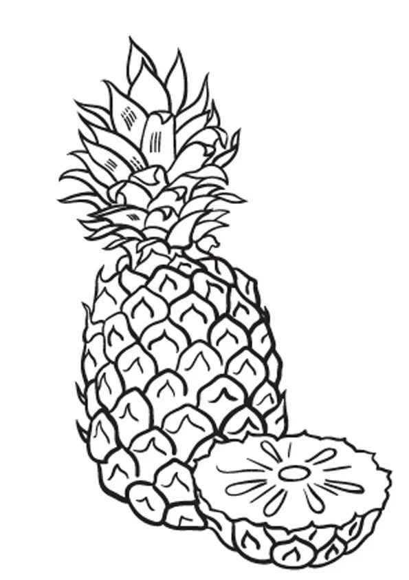 Çocuklar İçin Ananas Boyama Sayfaları 