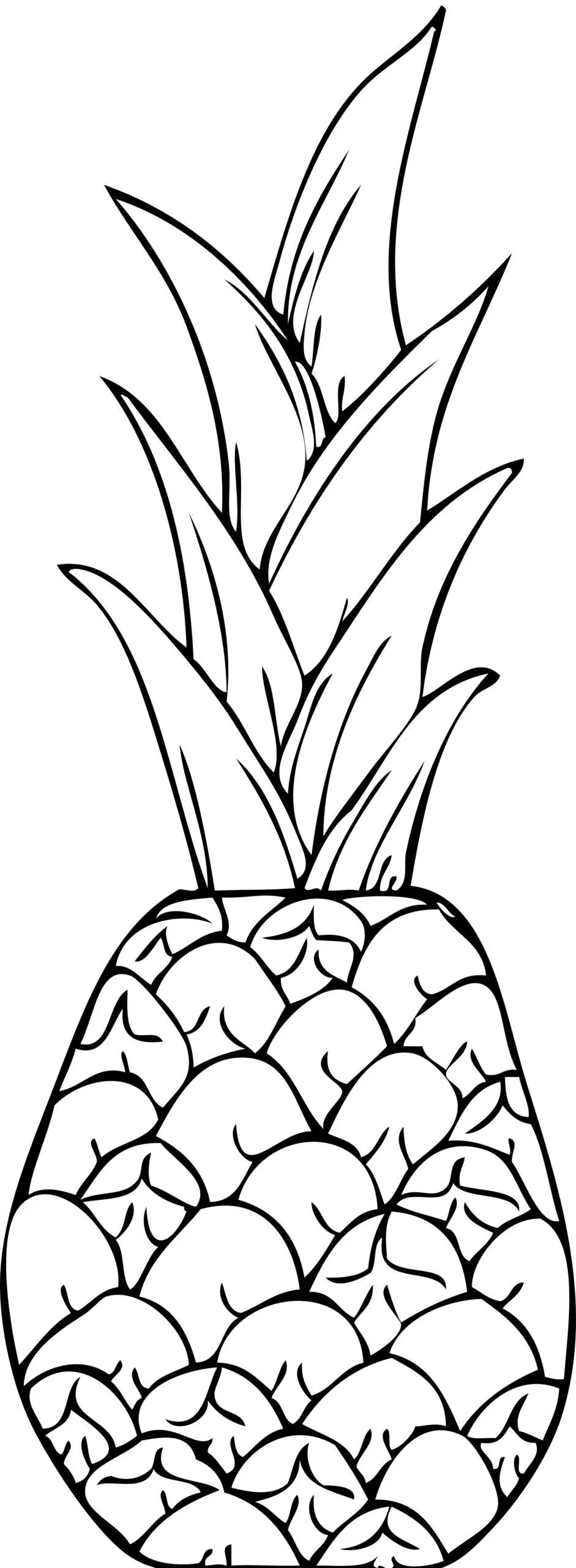 Çocuklar İçin Ananas Boyama Sayfaları 