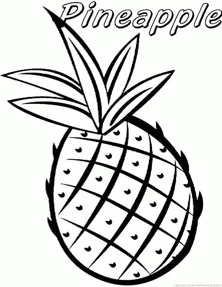 Çocuklar İçin Ananas Boyama Sayfaları 