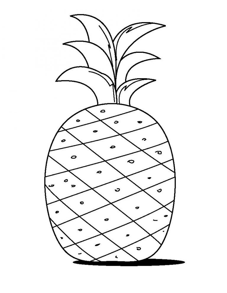 Çocuklar İçin Ananas Boyama Sayfaları 