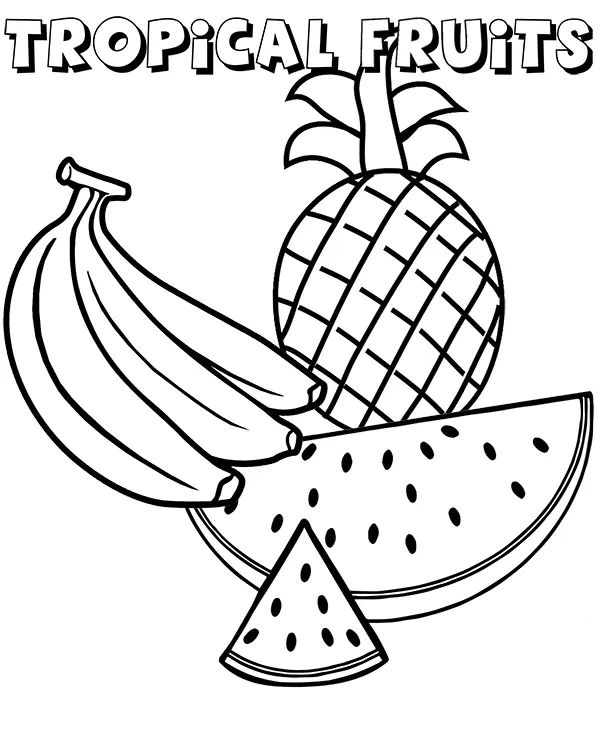 Çocuklar İçin Ananas Boyama Sayfaları 