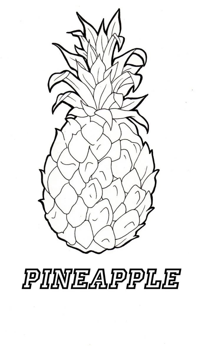 Çocuklar İçin Ananas Boyama Sayfaları 