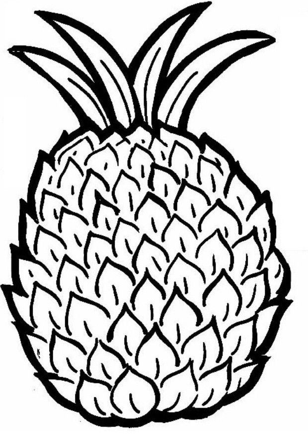 Çocuklar İçin Ananas Boyama Sayfaları 