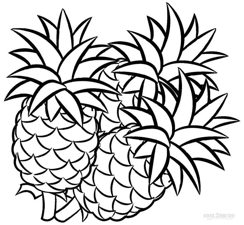 Çocuklar İçin Ananas Boyama Sayfaları 