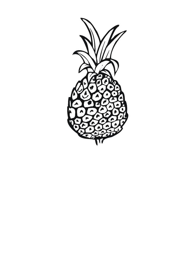 Çocuklar İçin Ananas Boyama Sayfaları 