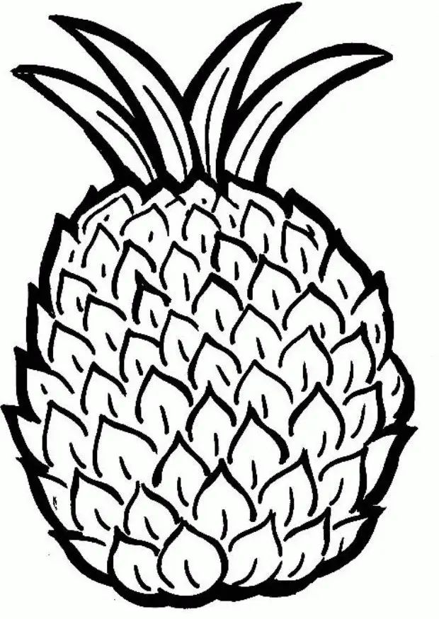 Çocuklar İçin Ananas Boyama Sayfaları 