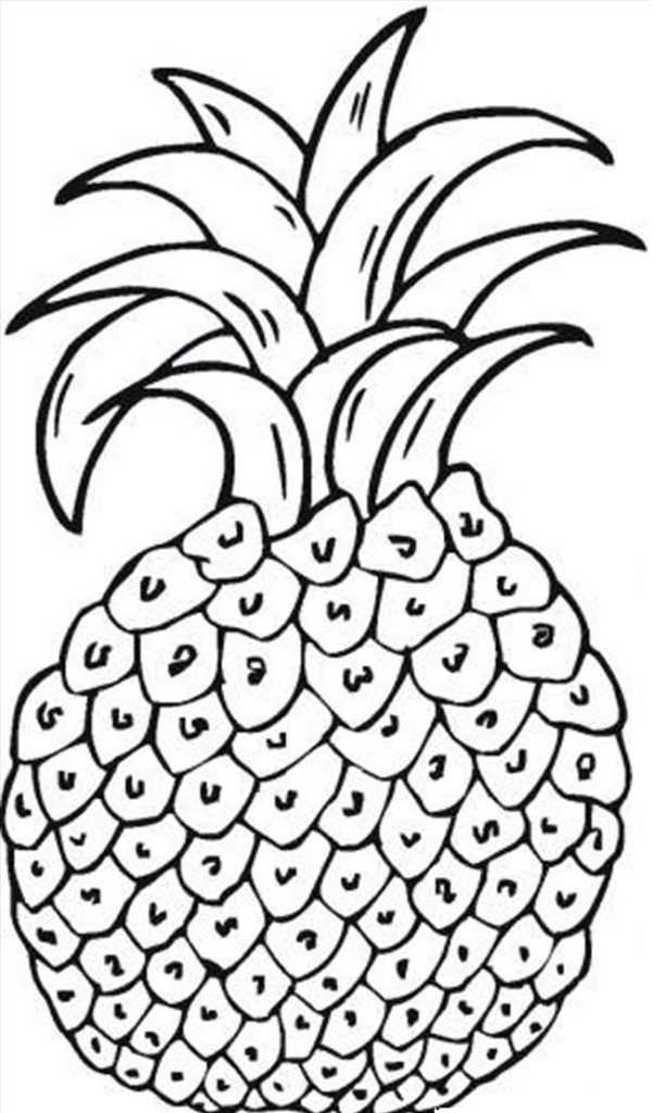Çocuklar İçin Ananas Boyama Sayfaları 