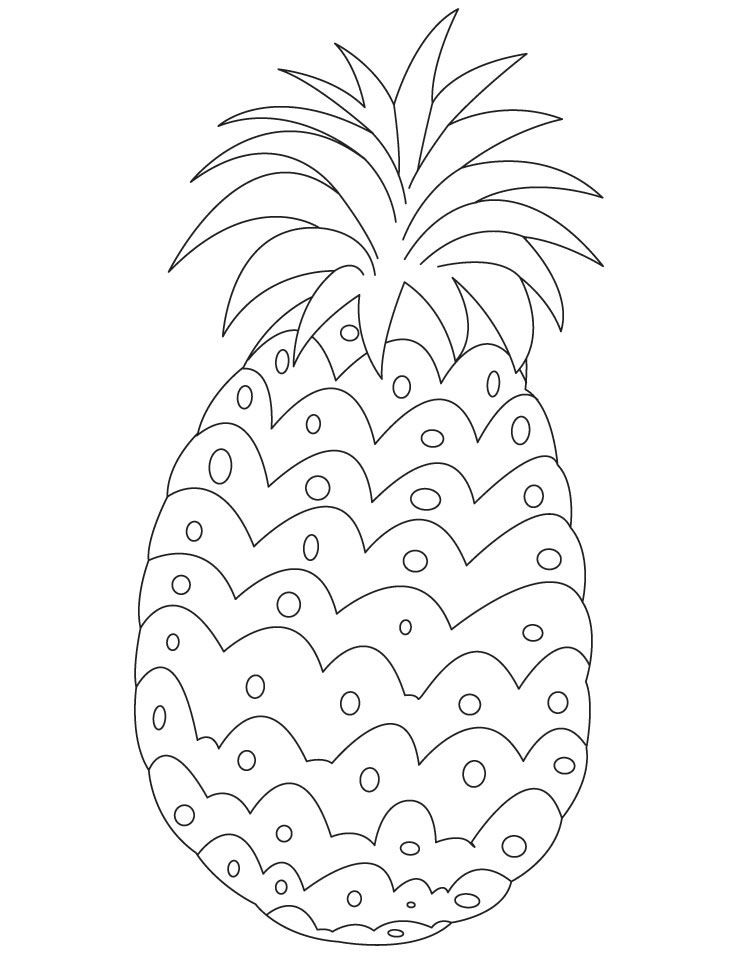 Çocuklar İçin Ananas Boyama Sayfaları 