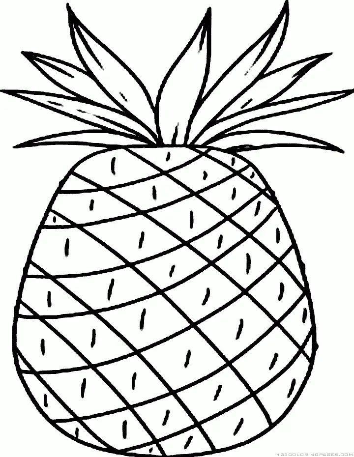 Çocuklar İçin Ananas Boyama Sayfaları 