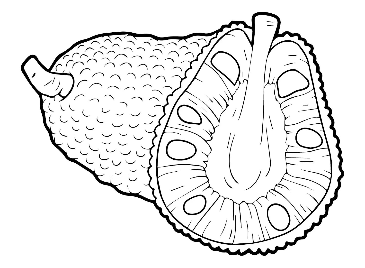 Çocuklar İçin Jackfruit Boyama Sayfaları 