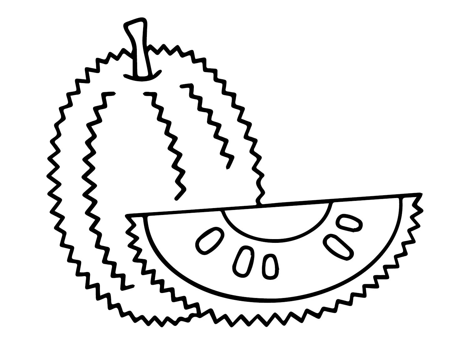 Çocuklar İçin Jackfruit Boyama Sayfaları 