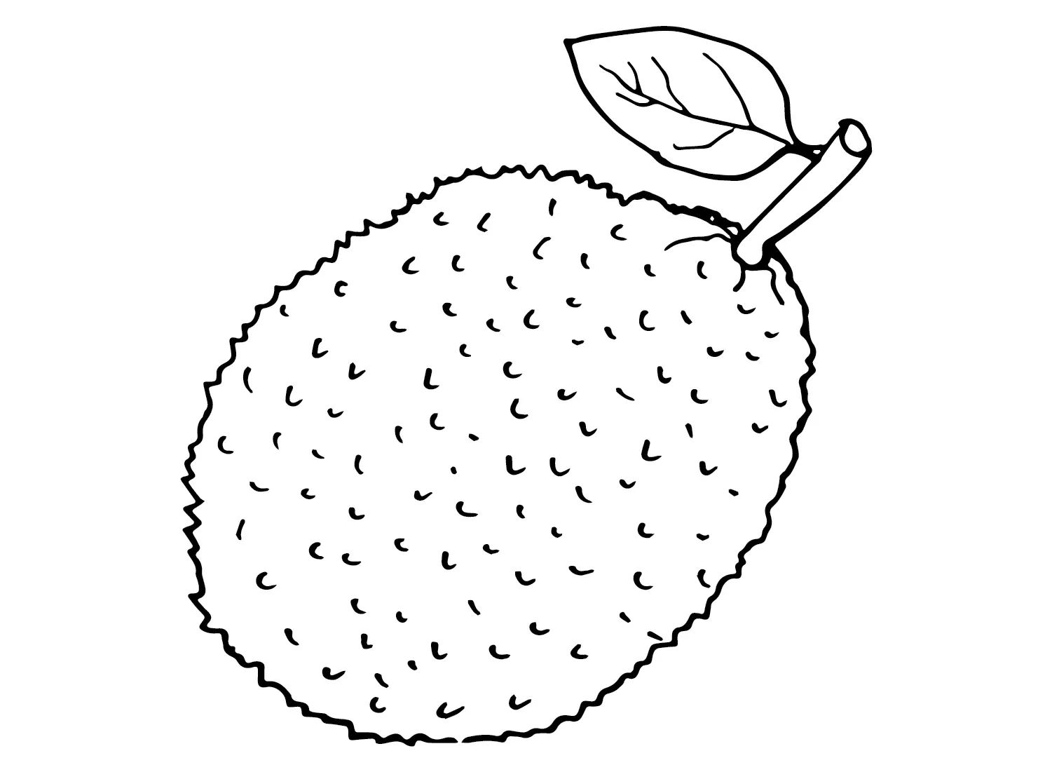 Çocuklar İçin Jackfruit Boyama Sayfaları 