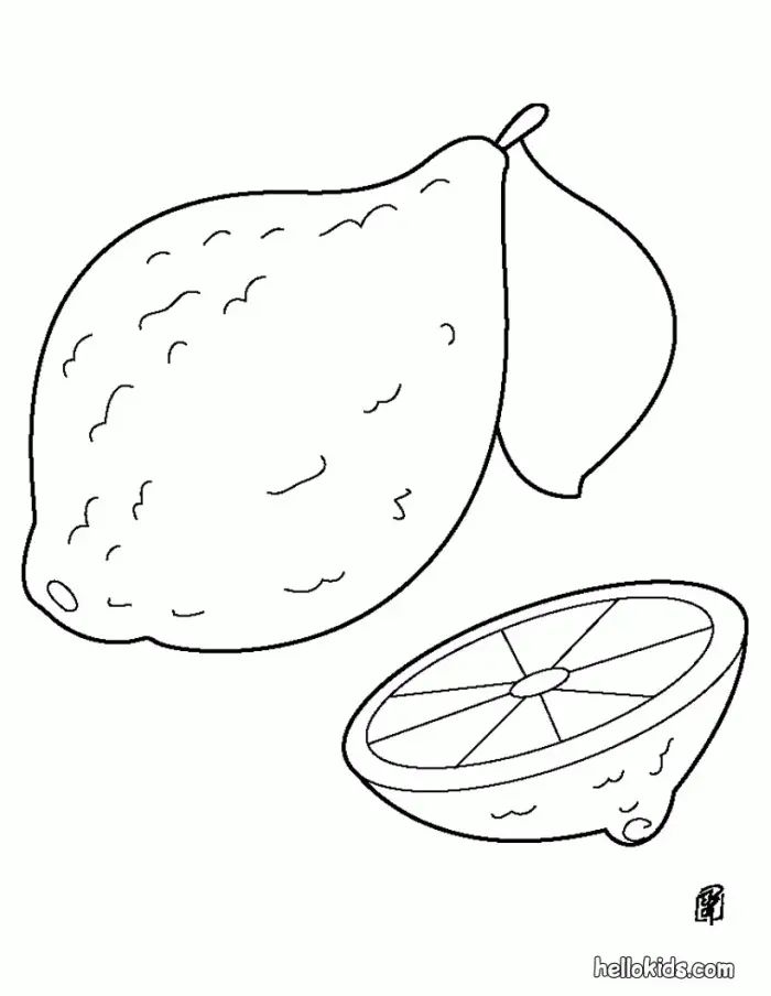 Çocuklar İçin Limon Boyama Sayfaları 