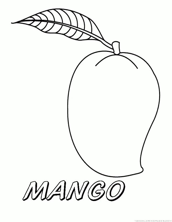 Çocuklar İçin Mango Boyama Sayfaları 