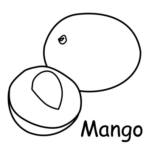 Çocuklar İçin Mango Boyama Sayfaları 