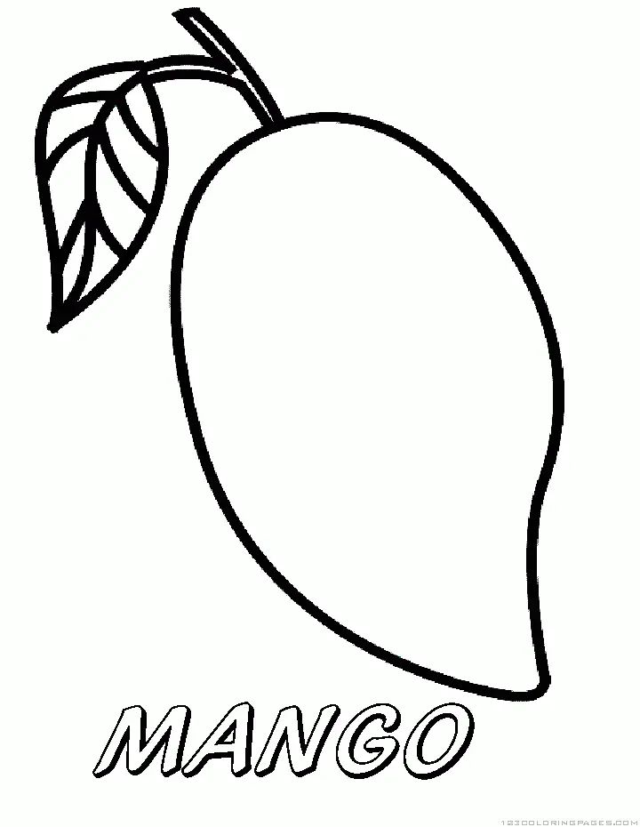 Çocuklar İçin Mango Boyama Sayfaları 