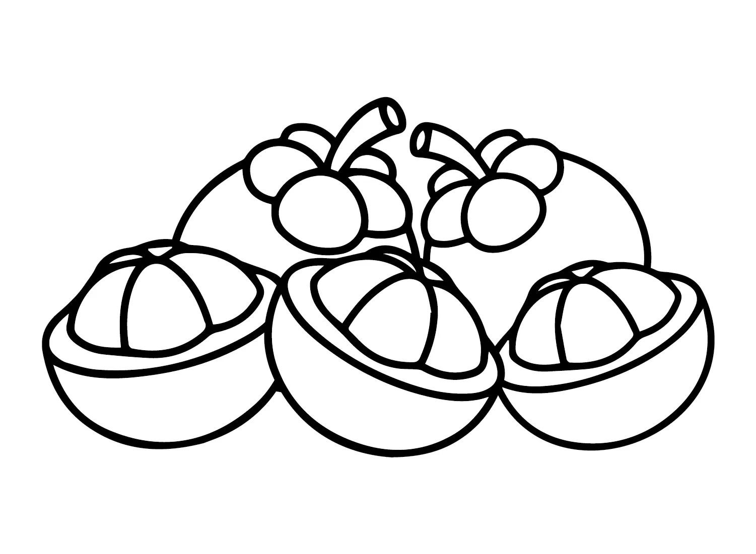 Çocuklar İçin Mangosteen Boyama Sayfaları 