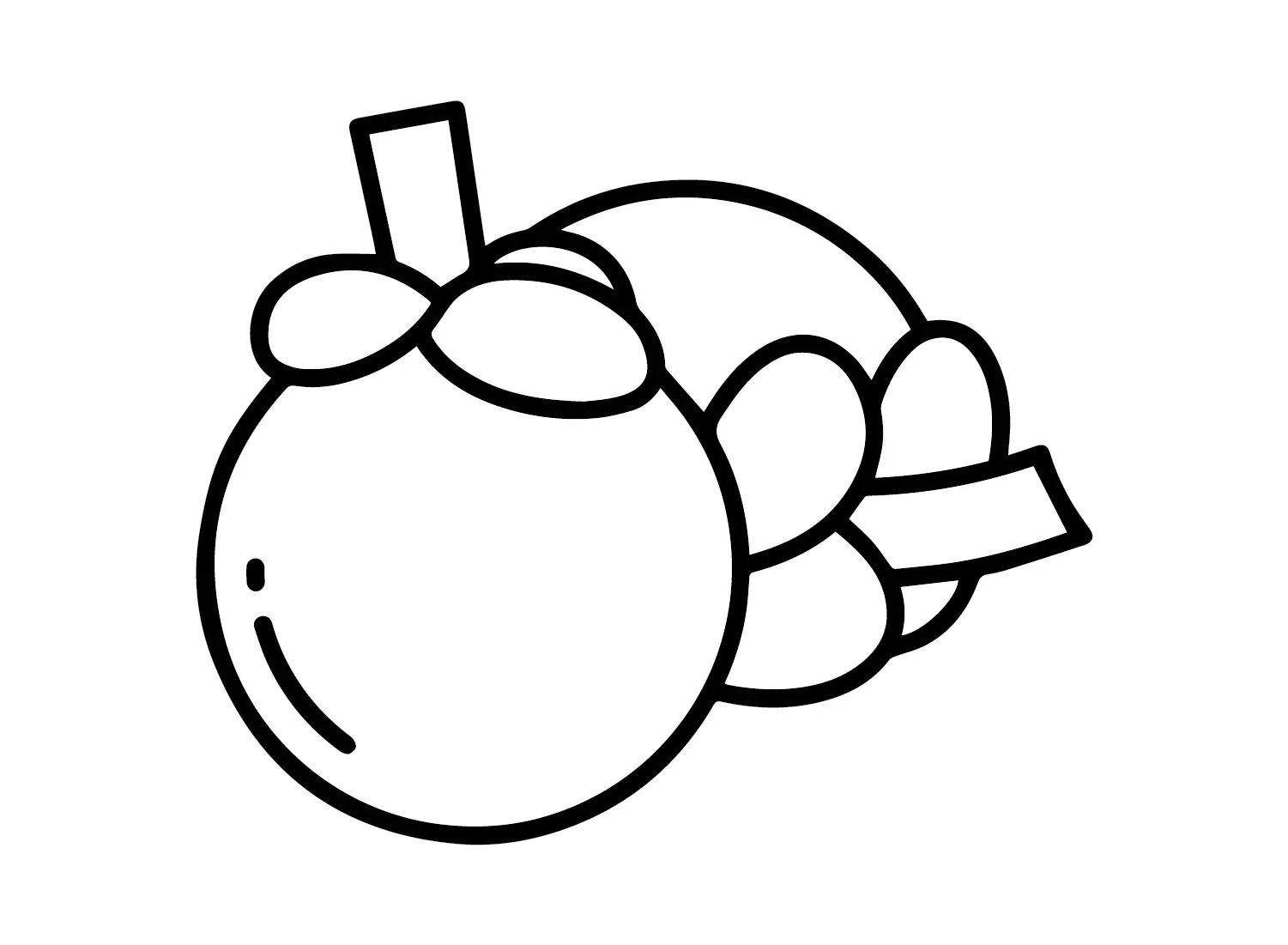Çocuklar İçin Mangosteen Boyama Sayfaları 
