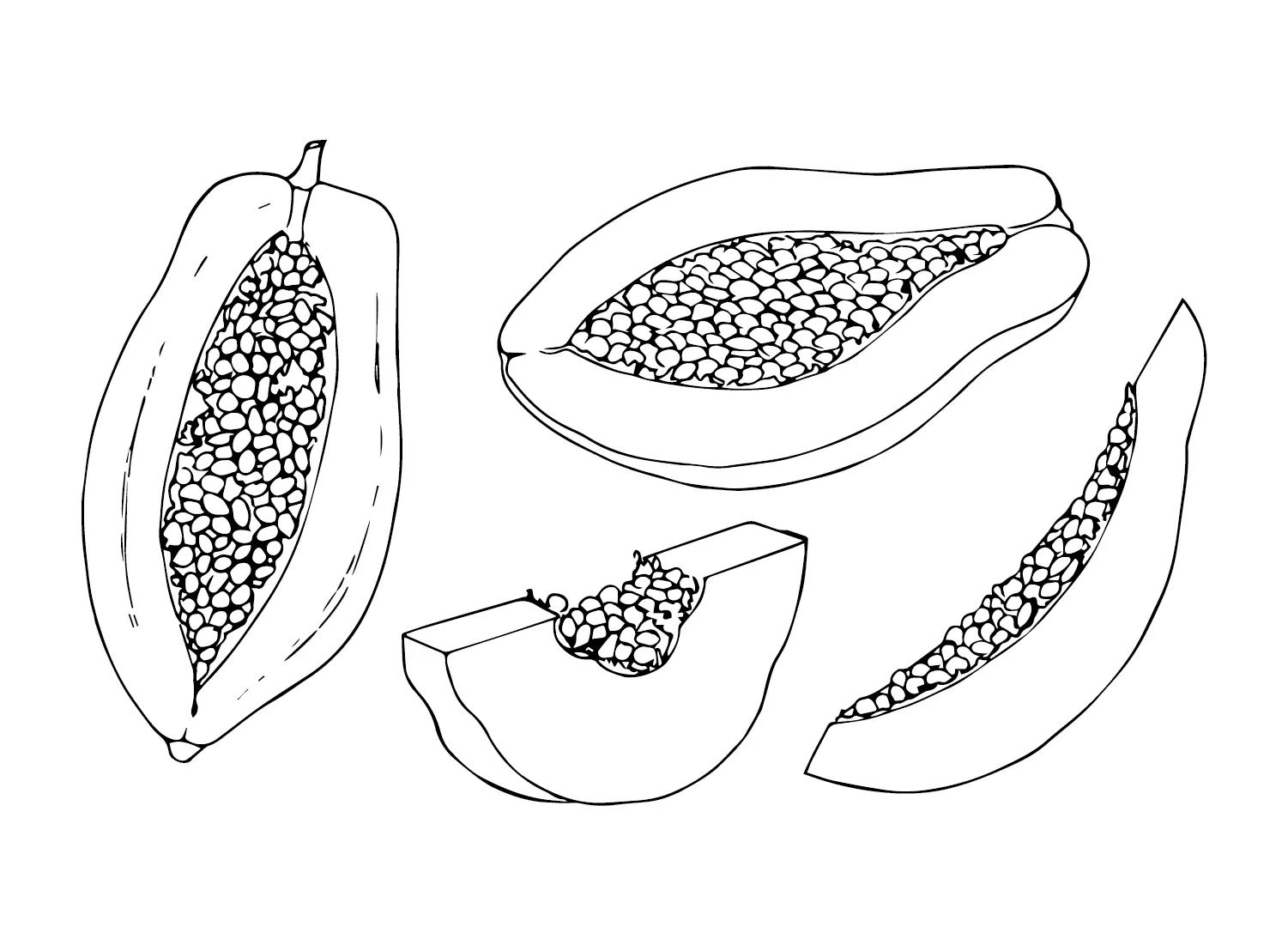 Çocuklar İçin Papaya Boyama Sayfaları 