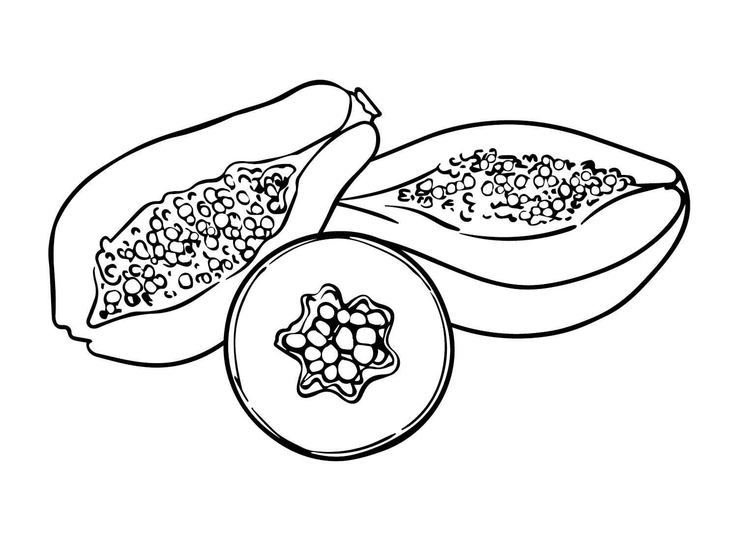 Çocuklar İçin Papaya Boyama Sayfaları 