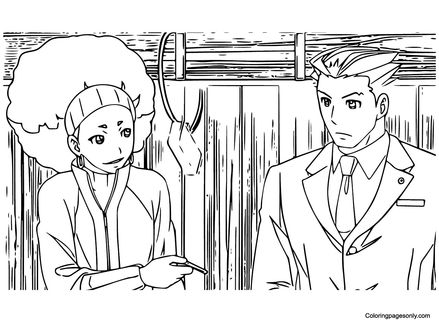 Çocuklar İçin Ace Attorney Boyama Sayfaları 