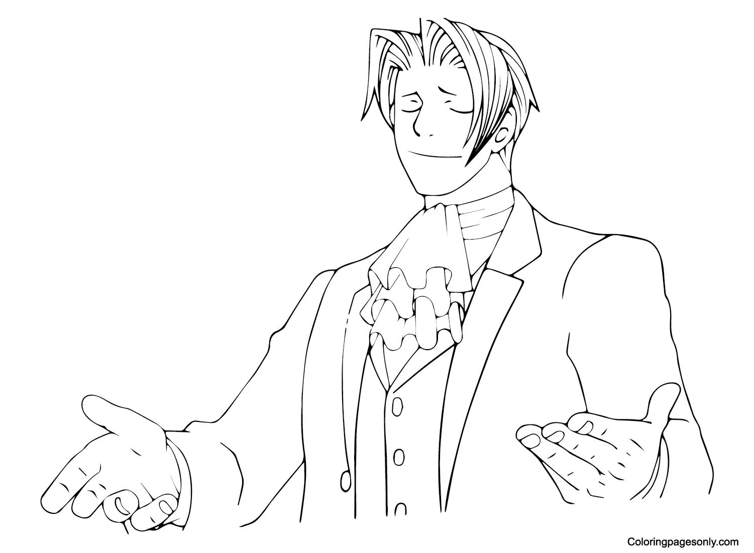 Çocuklar İçin Ace Attorney Boyama Sayfaları 