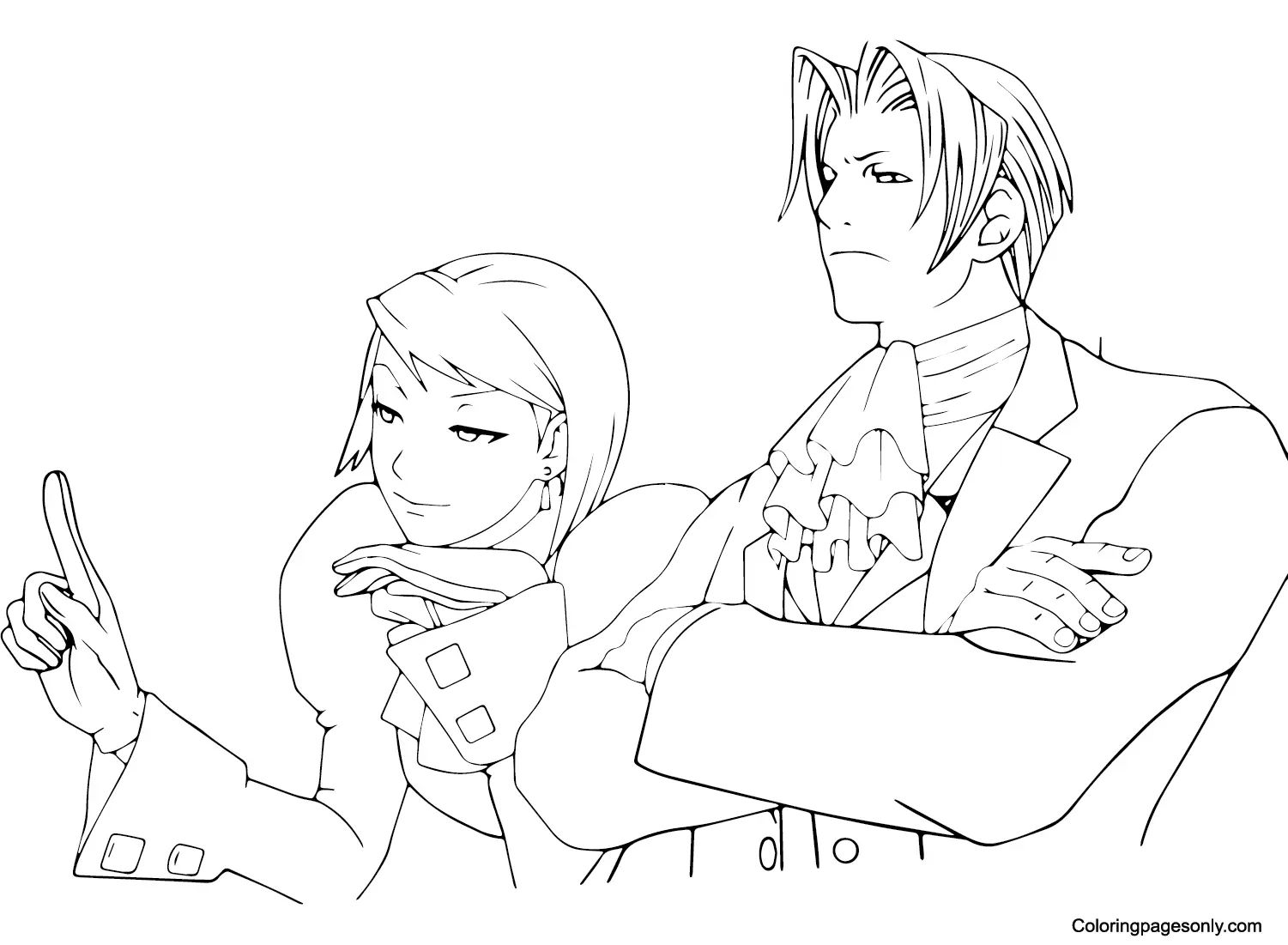 Çocuklar İçin Ace Attorney Boyama Sayfaları 