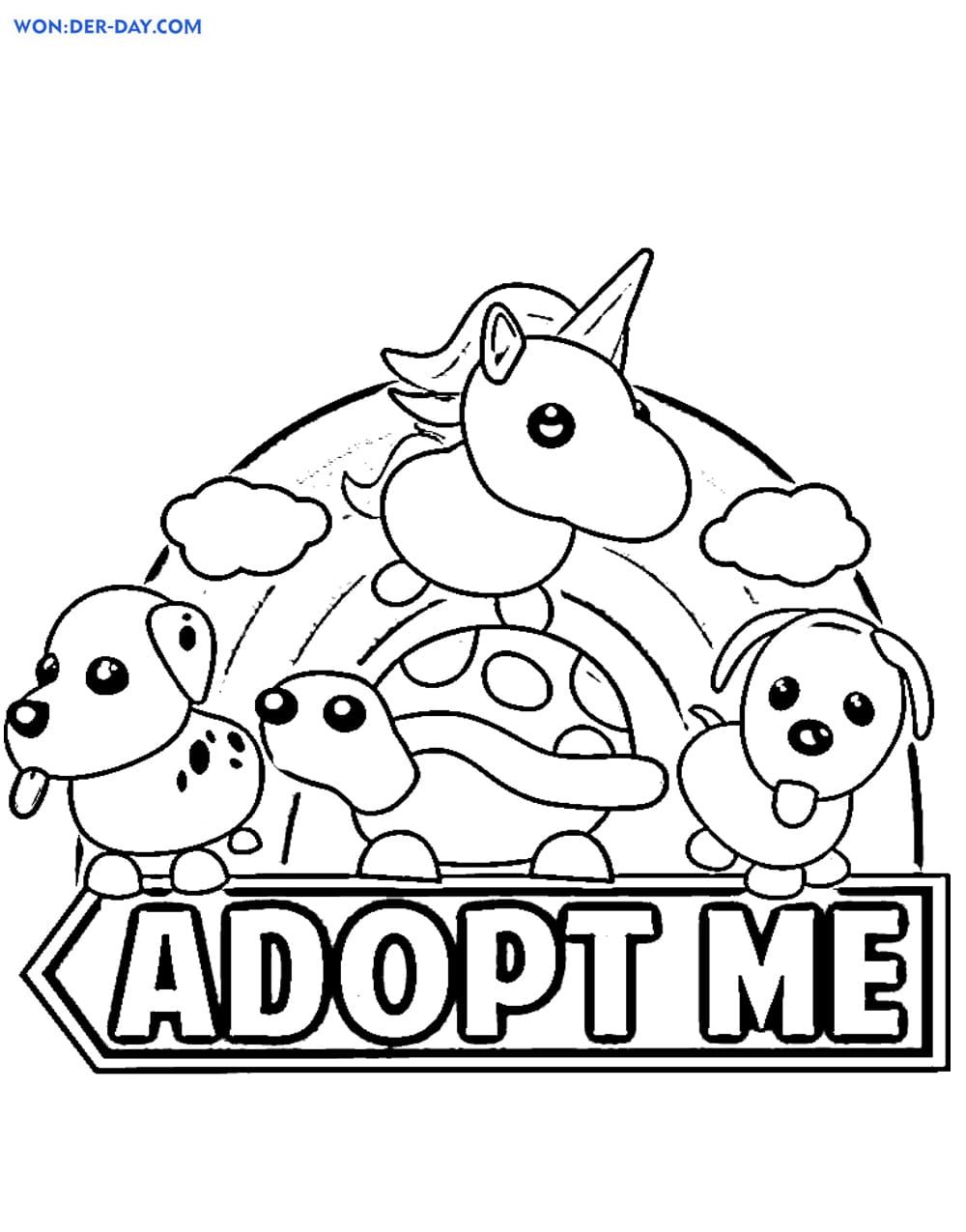 Çocuklar İçin Adopt Me Boyama Sayfaları 