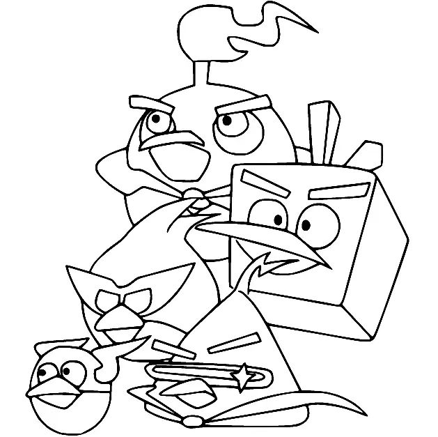 Çocuklar İçin Angry Birds Uzay Boyama Sayfaları 