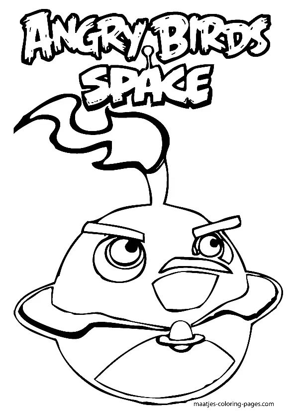 Çocuklar İçin Angry Birds Uzay Boyama Sayfaları 