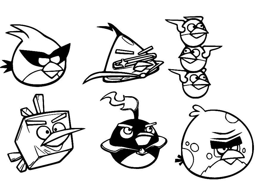 Çocuklar İçin Angry Birds Uzay Boyama Sayfaları 