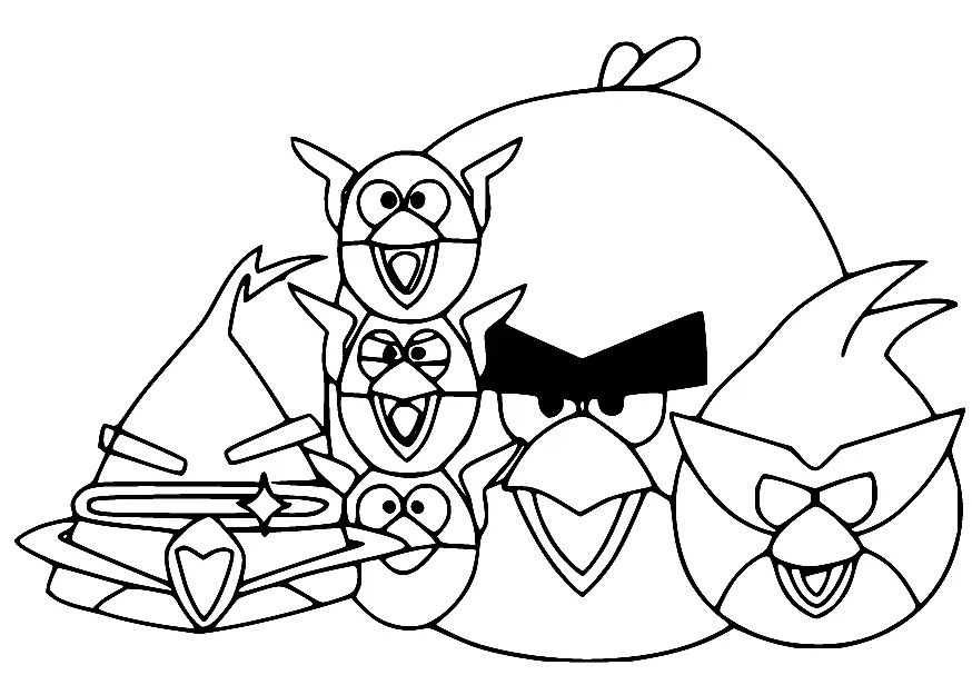Çocuklar İçin Angry Birds Uzay Boyama Sayfaları 
