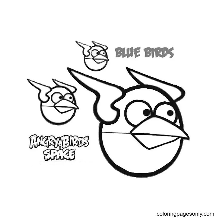 Çocuklar İçin Angry Birds Uzay Boyama Sayfaları 