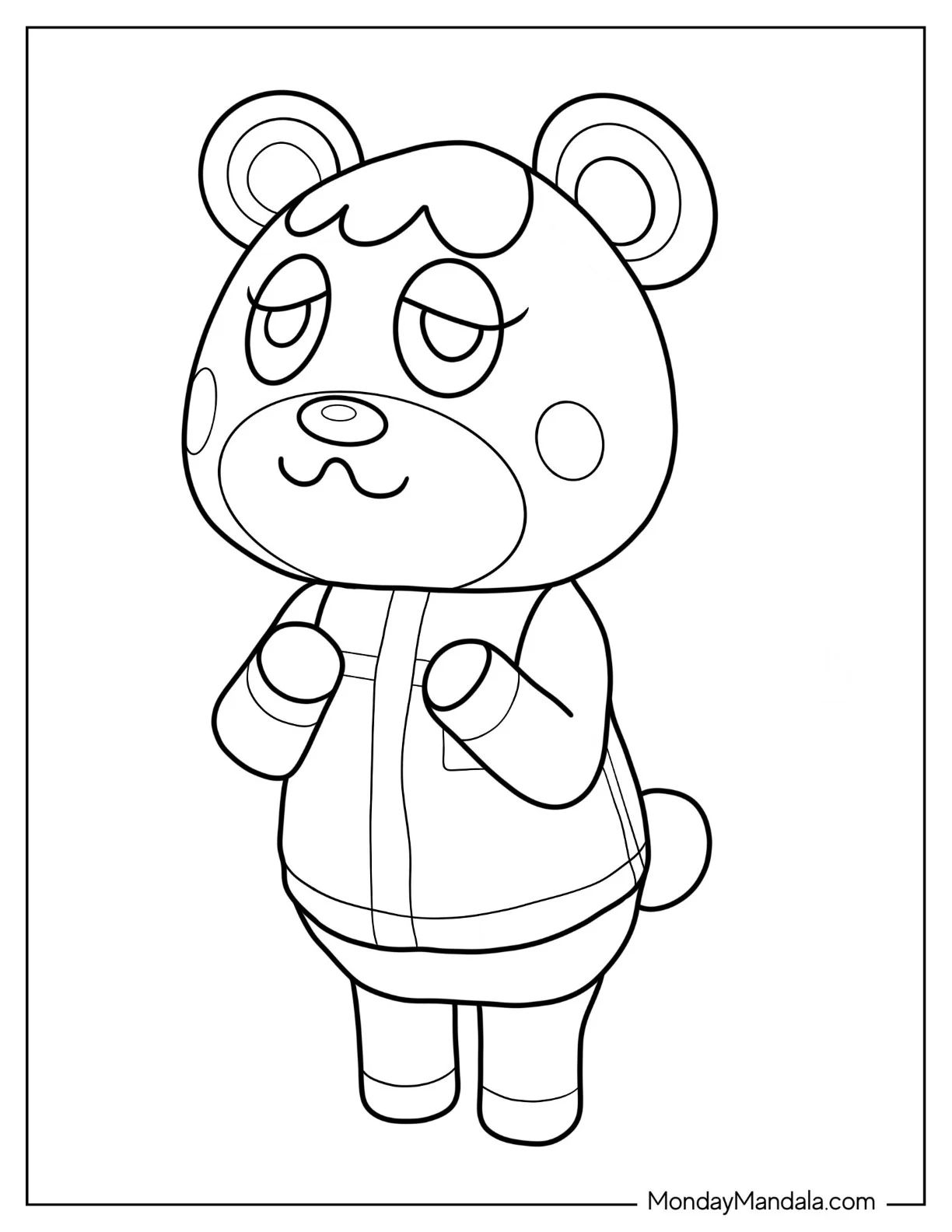 Çocuklar İçin Animal Crossing Boyama Sayfaları 