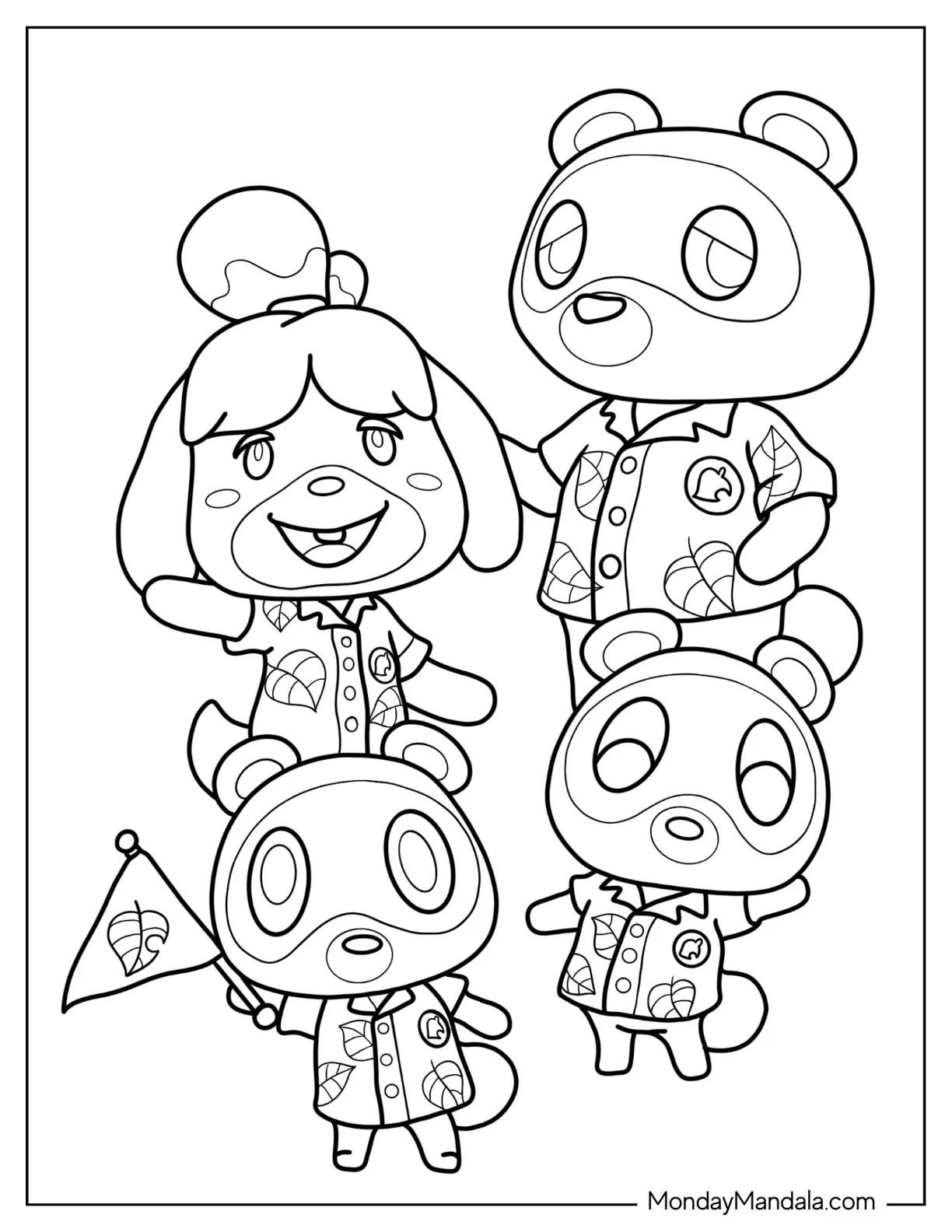 Çocuklar İçin Animal Crossing Boyama Sayfaları 