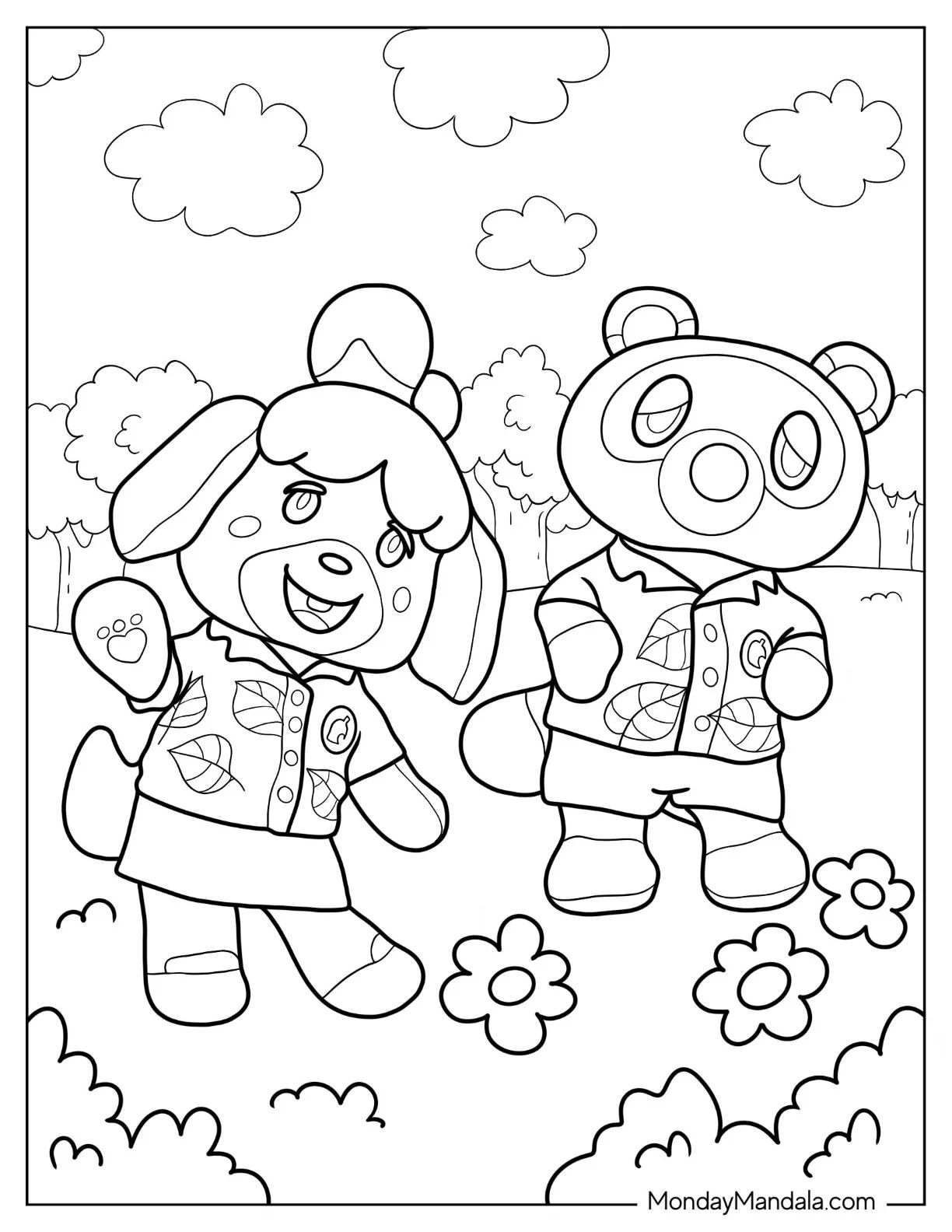 Çocuklar İçin Animal Crossing Boyama Sayfaları 