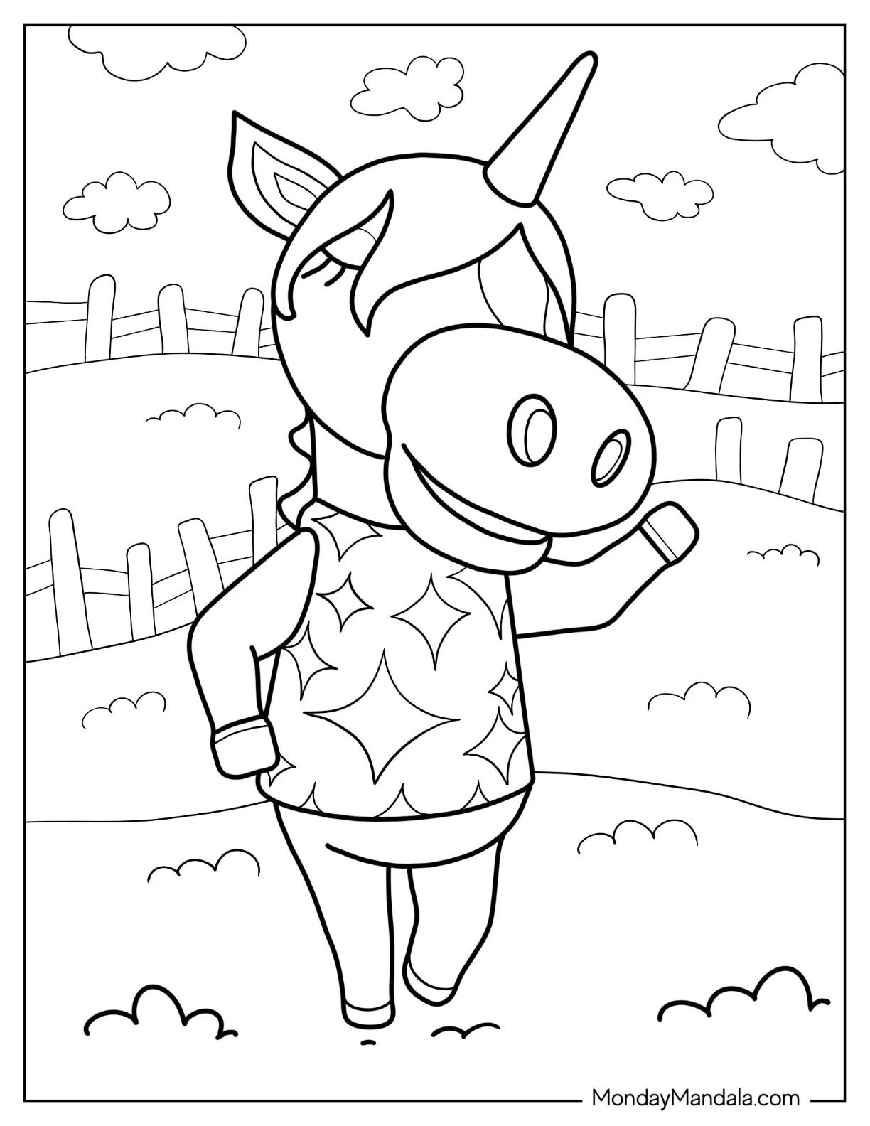 Çocuklar İçin Animal Crossing Boyama Sayfaları 