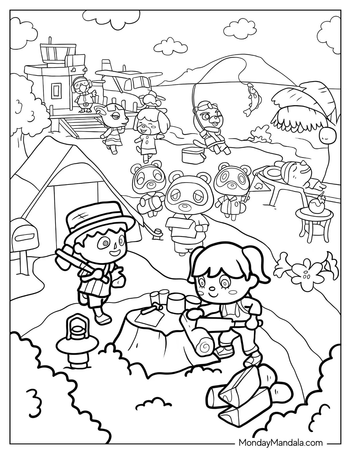 Çocuklar İçin Animal Crossing Boyama Sayfaları 