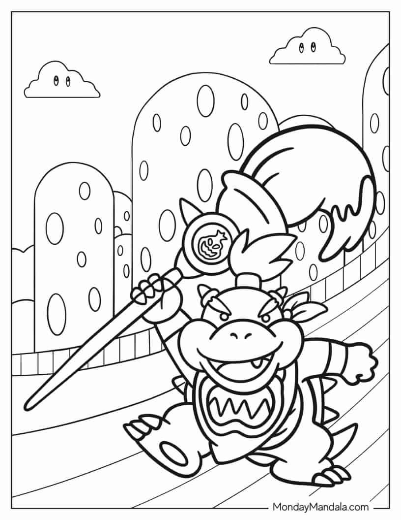 Çocuklar İçin Bowser Boyama Sayfaları 