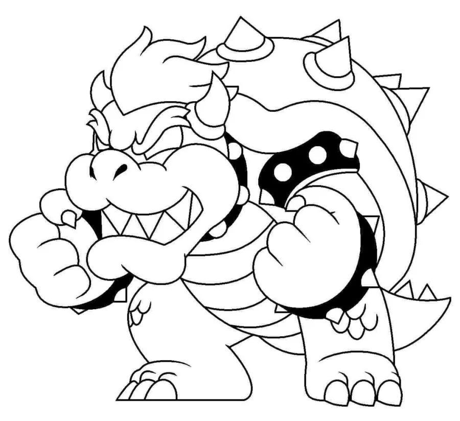 Çocuklar İçin Bowser Boyama Sayfaları 