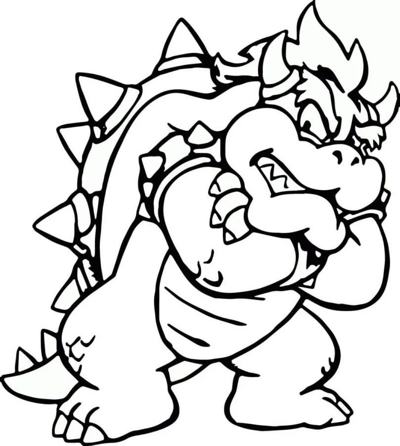Çocuklar İçin Bowser Boyama Sayfaları 
