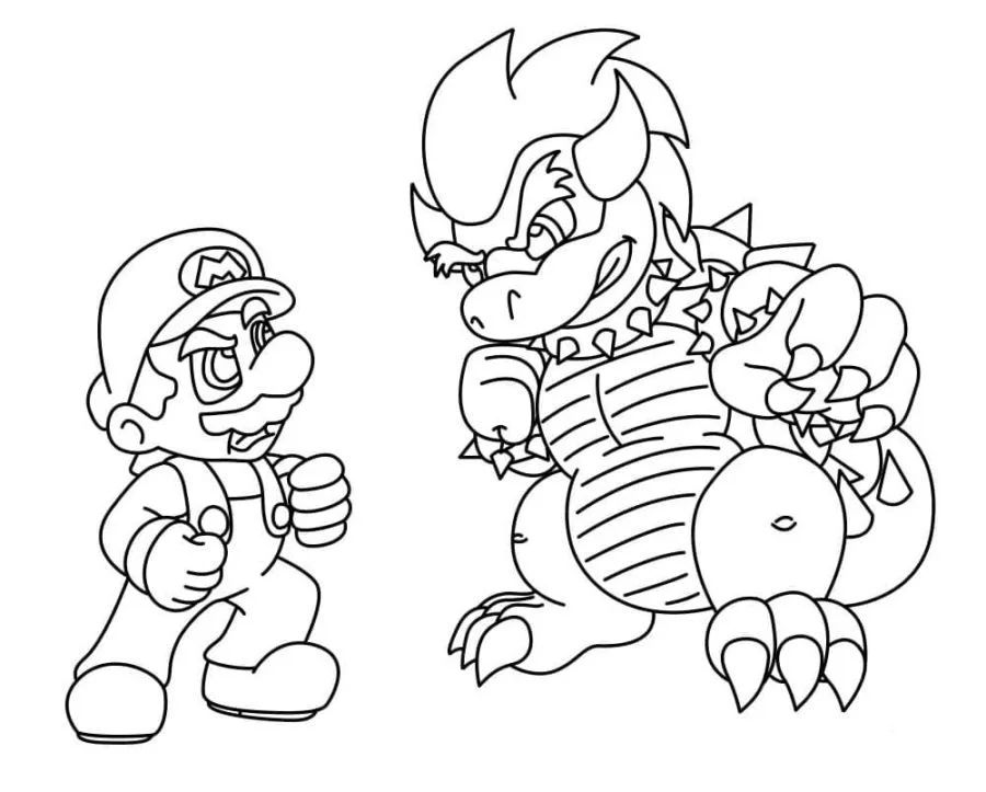 Çocuklar İçin Bowser Boyama Sayfaları 
