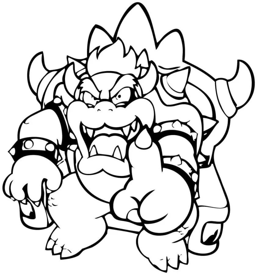 Çocuklar İçin Bowser Boyama Sayfaları 