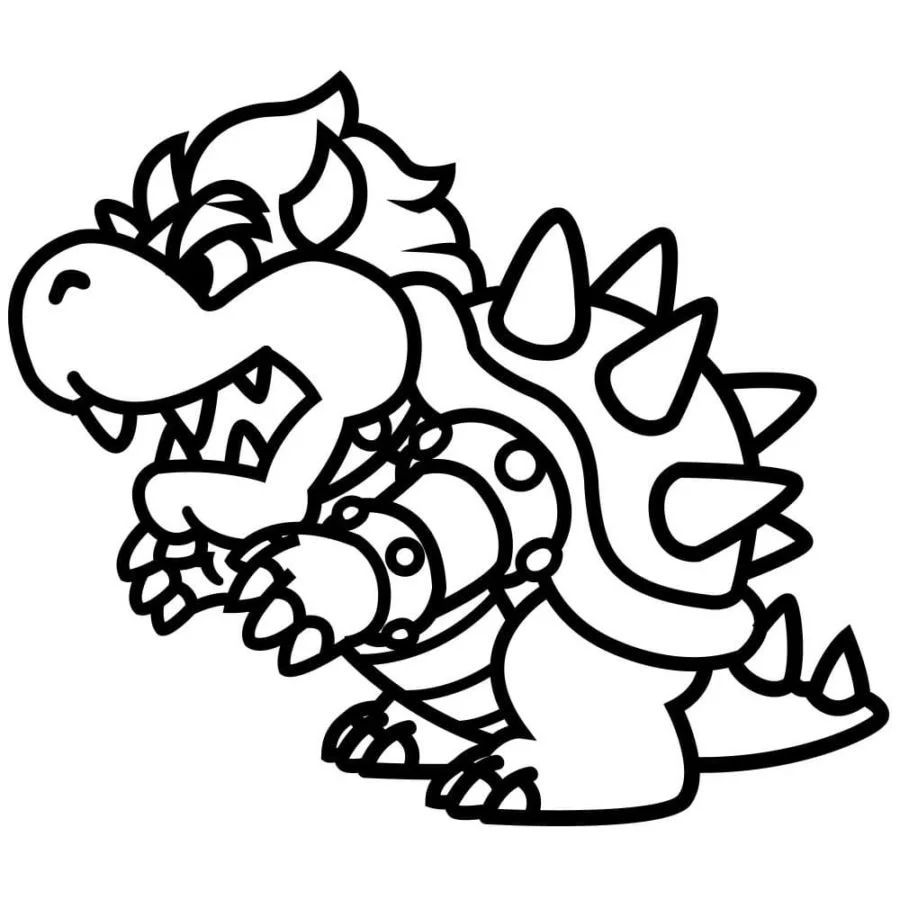 Çocuklar İçin Bowser Boyama Sayfaları 