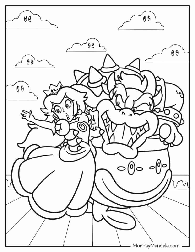 Çocuklar İçin Bowser Boyama Sayfaları 