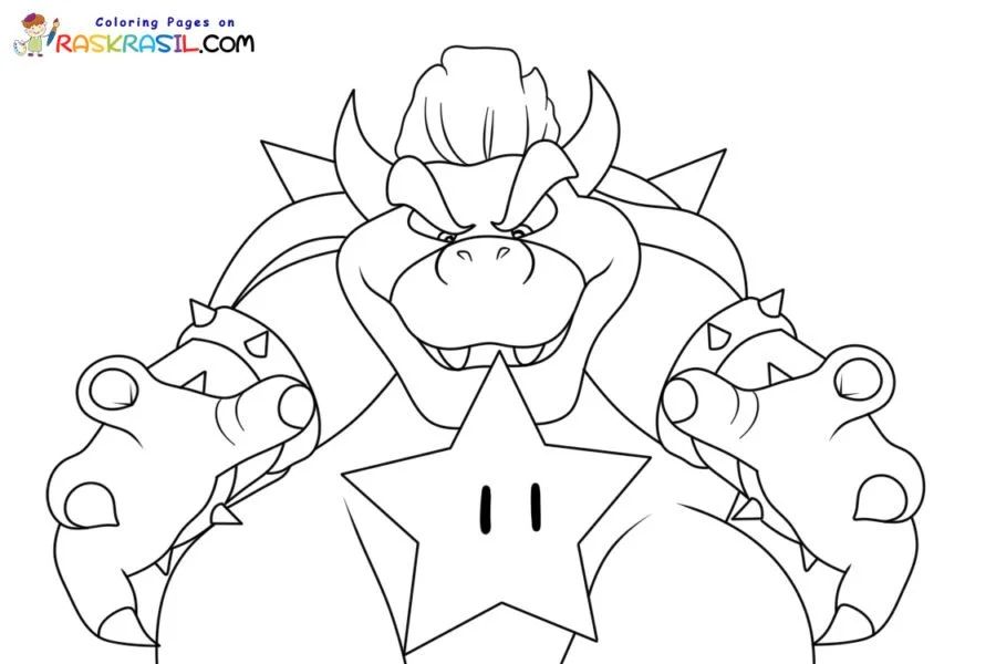 Çocuklar İçin Bowser Boyama Sayfaları 