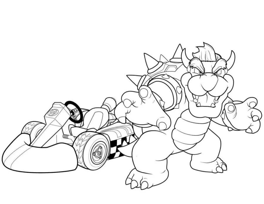 Çocuklar İçin Bowser Boyama Sayfaları 